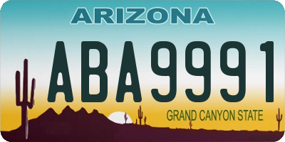 AZ license plate ABA9991