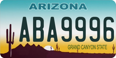 AZ license plate ABA9996