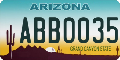 AZ license plate ABB0035