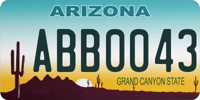 AZ license plate ABB0043