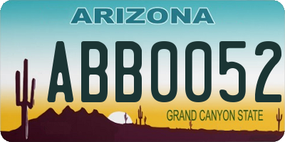 AZ license plate ABB0052