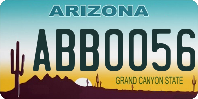 AZ license plate ABB0056