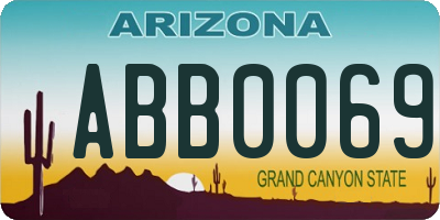 AZ license plate ABB0069