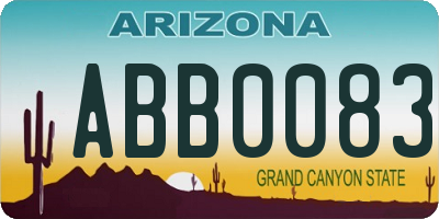 AZ license plate ABB0083