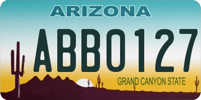 AZ license plate ABB0127