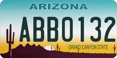 AZ license plate ABB0132
