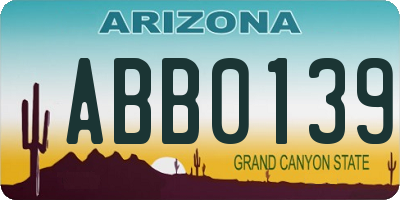 AZ license plate ABB0139