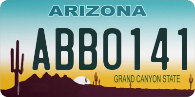 AZ license plate ABB0141