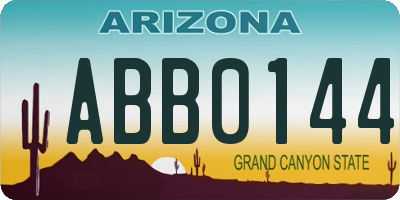 AZ license plate ABB0144