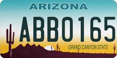 AZ license plate ABB0165