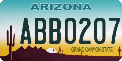 AZ license plate ABB0207