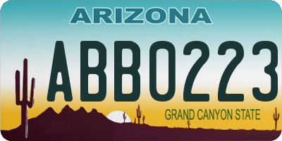 AZ license plate ABB0223