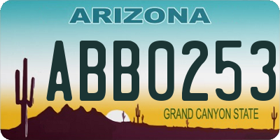 AZ license plate ABB0253