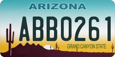 AZ license plate ABB0261