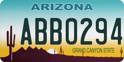 AZ license plate ABB0294