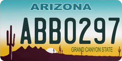 AZ license plate ABB0297