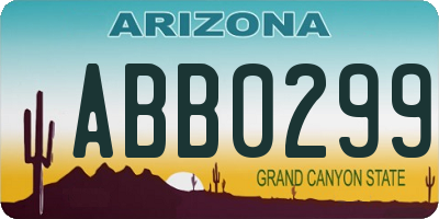 AZ license plate ABB0299