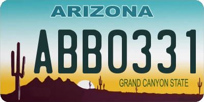 AZ license plate ABB0331