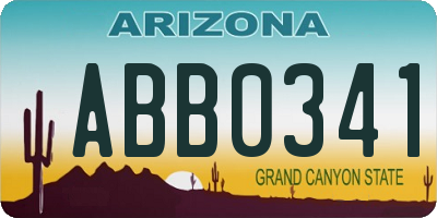 AZ license plate ABB0341