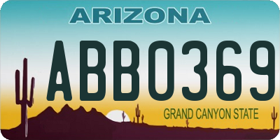 AZ license plate ABB0369