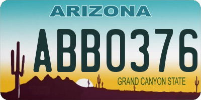AZ license plate ABB0376