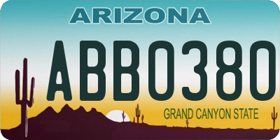 AZ license plate ABB0380