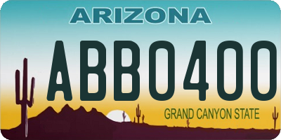 AZ license plate ABB0400