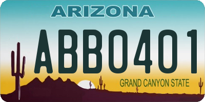AZ license plate ABB0401