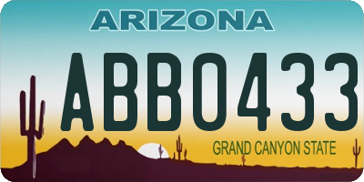 AZ license plate ABB0433