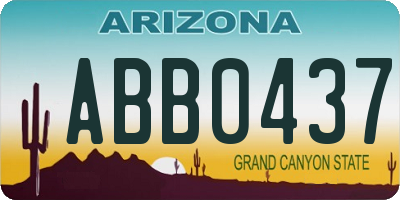 AZ license plate ABB0437