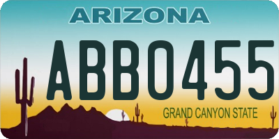 AZ license plate ABB0455