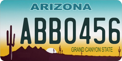 AZ license plate ABB0456