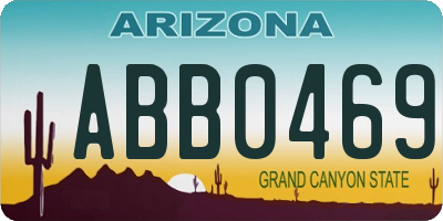 AZ license plate ABB0469