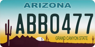 AZ license plate ABB0477