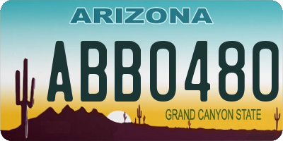 AZ license plate ABB0480