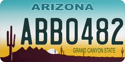 AZ license plate ABB0482
