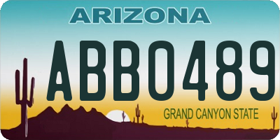 AZ license plate ABB0489