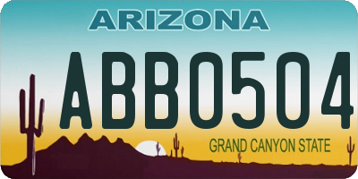 AZ license plate ABB0504