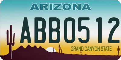 AZ license plate ABB0512