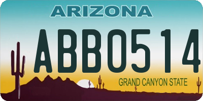 AZ license plate ABB0514