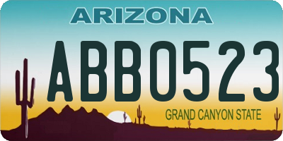 AZ license plate ABB0523