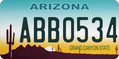 AZ license plate ABB0534