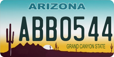 AZ license plate ABB0544