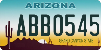 AZ license plate ABB0545