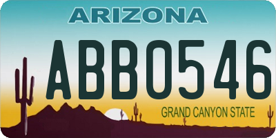 AZ license plate ABB0546