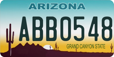AZ license plate ABB0548