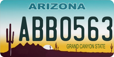 AZ license plate ABB0563