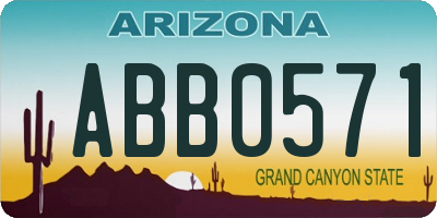 AZ license plate ABB0571