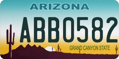 AZ license plate ABB0582