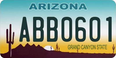 AZ license plate ABB0601